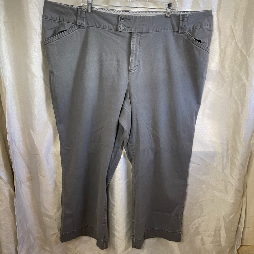 Plus Size Lane Bryant Grey Classic Dress Pants Straight Leg Chino Trousers